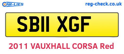 SB11XGF are the vehicle registration plates.