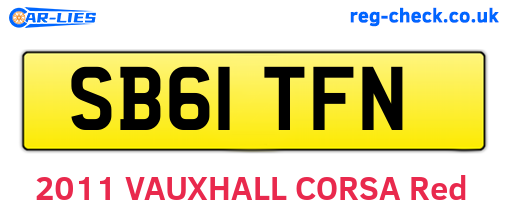 SB61TFN are the vehicle registration plates.