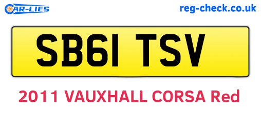 SB61TSV are the vehicle registration plates.