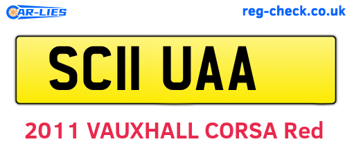 SC11UAA are the vehicle registration plates.