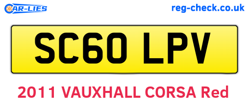 SC60LPV are the vehicle registration plates.