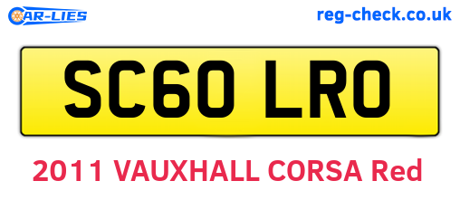 SC60LRO are the vehicle registration plates.