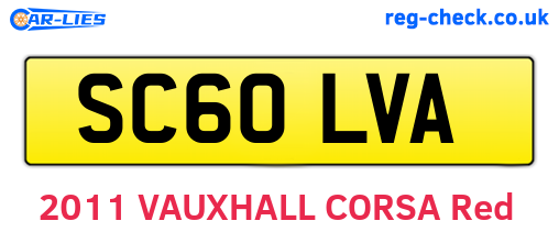 SC60LVA are the vehicle registration plates.
