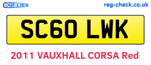 SC60LWK are the vehicle registration plates.