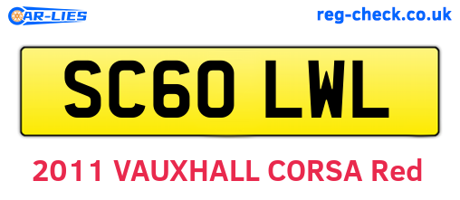 SC60LWL are the vehicle registration plates.