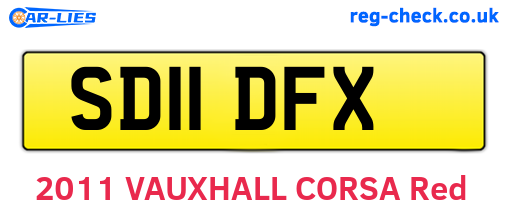 SD11DFX are the vehicle registration plates.