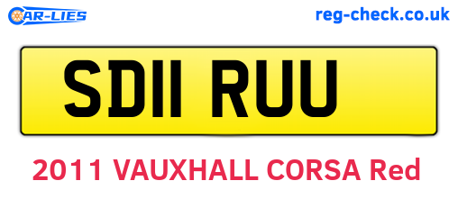 SD11RUU are the vehicle registration plates.
