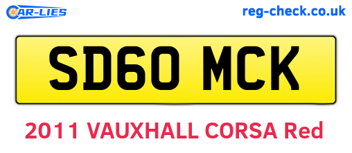 SD60MCK are the vehicle registration plates.