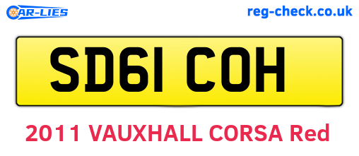 SD61COH are the vehicle registration plates.