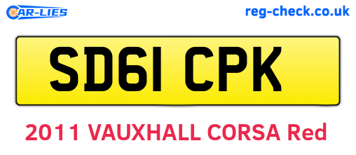 SD61CPK are the vehicle registration plates.