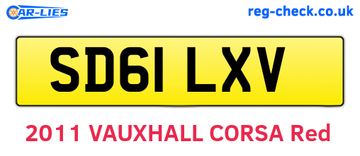 SD61LXV are the vehicle registration plates.