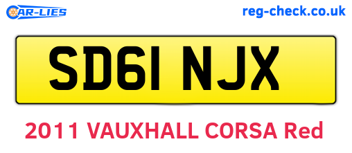 SD61NJX are the vehicle registration plates.