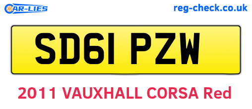 SD61PZW are the vehicle registration plates.