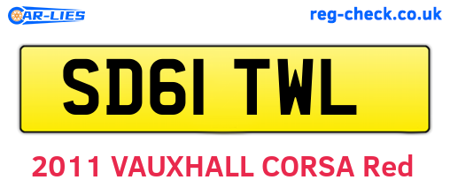 SD61TWL are the vehicle registration plates.