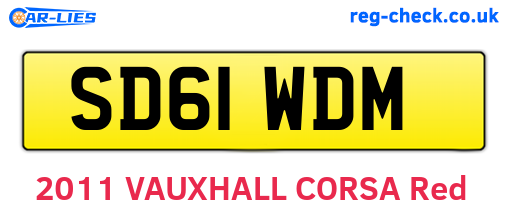 SD61WDM are the vehicle registration plates.