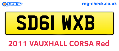 SD61WXB are the vehicle registration plates.