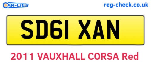 SD61XAN are the vehicle registration plates.