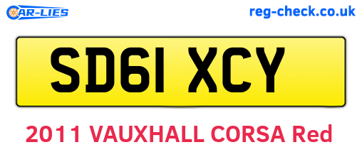 SD61XCY are the vehicle registration plates.