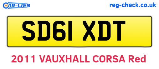 SD61XDT are the vehicle registration plates.