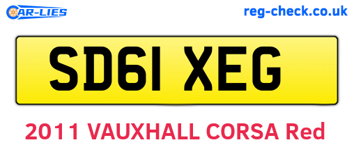SD61XEG are the vehicle registration plates.