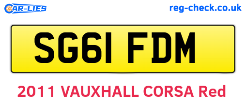 SG61FDM are the vehicle registration plates.