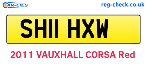 SH11HXW are the vehicle registration plates.