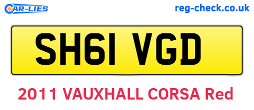 SH61VGD are the vehicle registration plates.