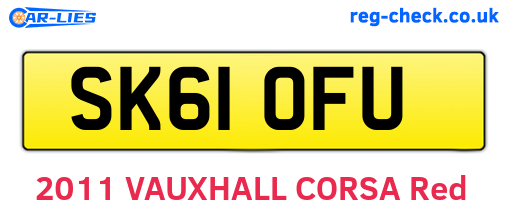 SK61OFU are the vehicle registration plates.