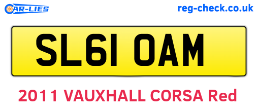 SL61OAM are the vehicle registration plates.
