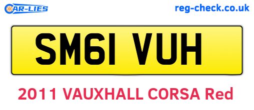 SM61VUH are the vehicle registration plates.