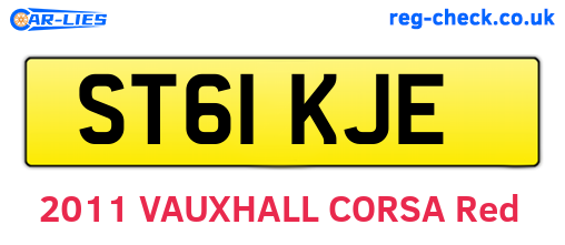 ST61KJE are the vehicle registration plates.
