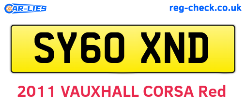 SY60XND are the vehicle registration plates.