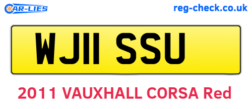 WJ11SSU are the vehicle registration plates.