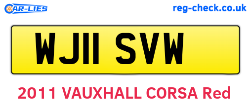 WJ11SVW are the vehicle registration plates.
