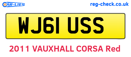 WJ61USS are the vehicle registration plates.