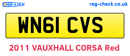 WN61CVS are the vehicle registration plates.