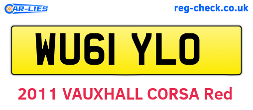 WU61YLO are the vehicle registration plates.