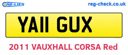 YA11GUX are the vehicle registration plates.