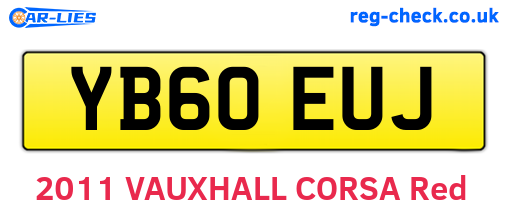 YB60EUJ are the vehicle registration plates.