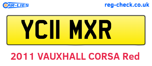 YC11MXR are the vehicle registration plates.
