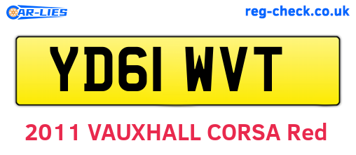 YD61WVT are the vehicle registration plates.