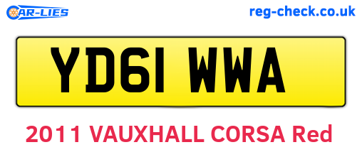 YD61WWA are the vehicle registration plates.