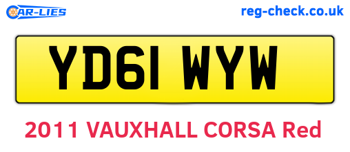 YD61WYW are the vehicle registration plates.