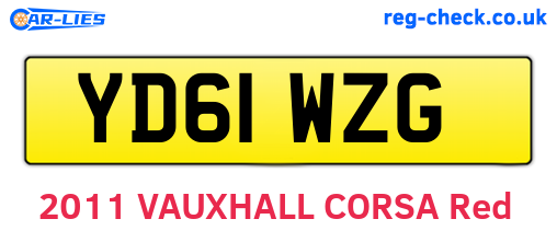 YD61WZG are the vehicle registration plates.