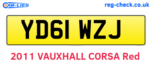 YD61WZJ are the vehicle registration plates.