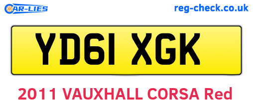 YD61XGK are the vehicle registration plates.