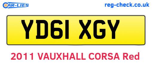 YD61XGY are the vehicle registration plates.