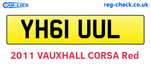 YH61UUL are the vehicle registration plates.
