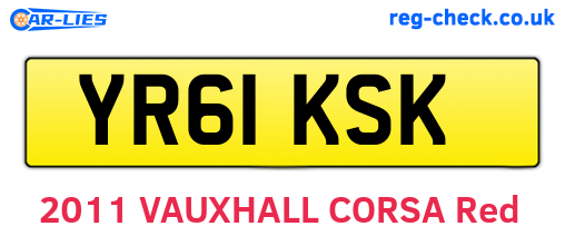 YR61KSK are the vehicle registration plates.