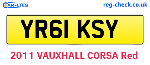 YR61KSY are the vehicle registration plates.